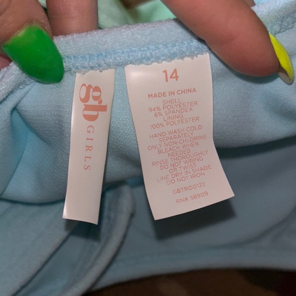 GB NWT girls Blue and Green One Piece Swimwear - Picture 5 of 6